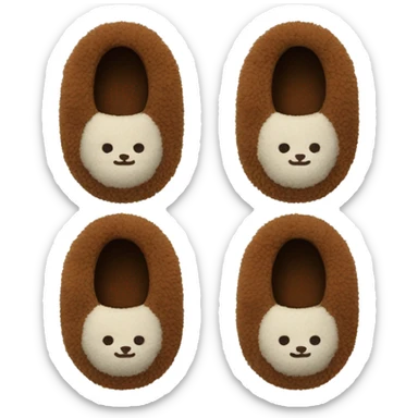 Brown fuzzy slippers sticker