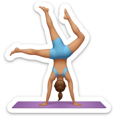 Doing yoga handstands  sticker