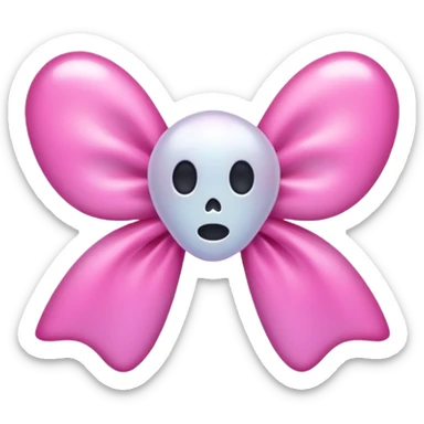 bow pink with ghost sticker