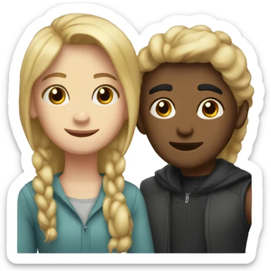 a trio friend group two girls and one guy sticker