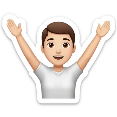 face with hands raised, confetti in the air, cheering at a parade sticker