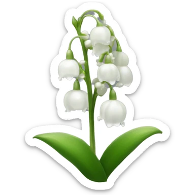 Single lily of the valley flower sticker