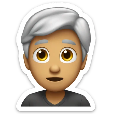 Quero que crie um emoji de uma morena clara, olhos amendoados chorando, boca triste sticker