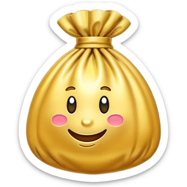 gold money bag sticker