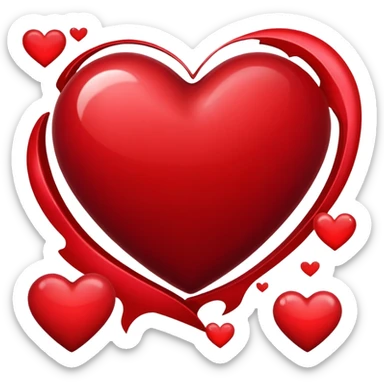 dark red heart sticker