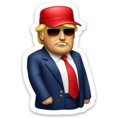 Donald Trump with a ”MAGA” Red hat sticker
