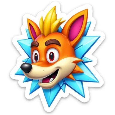 Crash bandicoot warped logo sticker