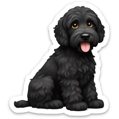 Black labradoodle dog sticker