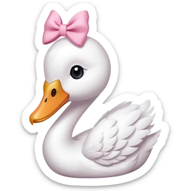 swan with pink bow sticker