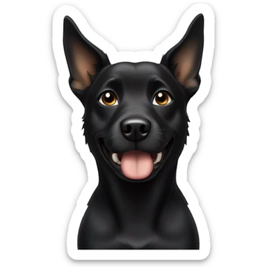 black dog sticker