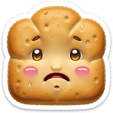 cute biscuit no cream cry with tears sticker