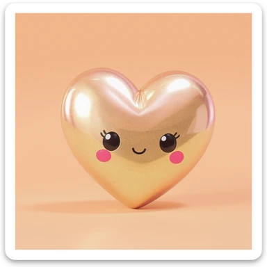 cute and shiny object with a heart accent sticker