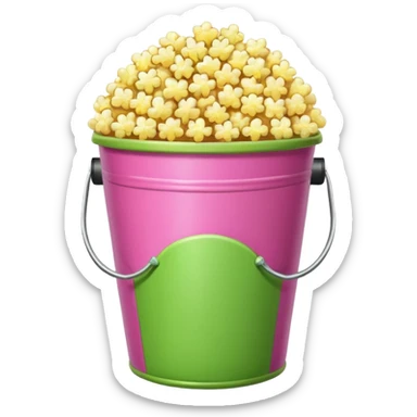 original popocorn emoji but the bucket is pink and green sticker
