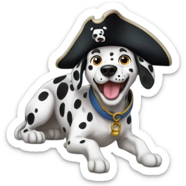 Stray dalmatian pirate dog sticker
