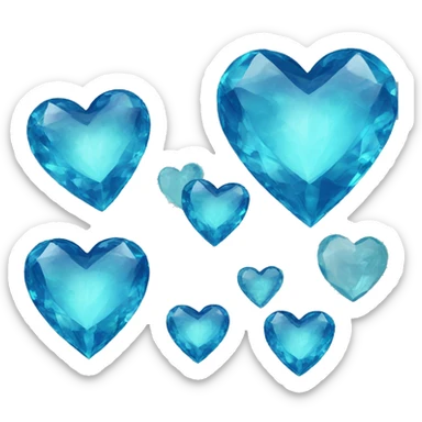 Blue jewel heart-shaped sticker