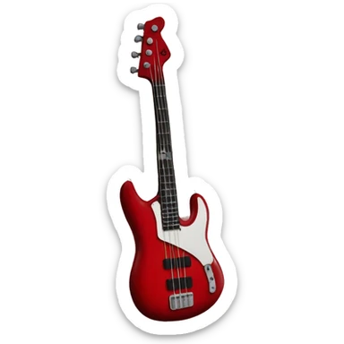 Red bass guitar sticker