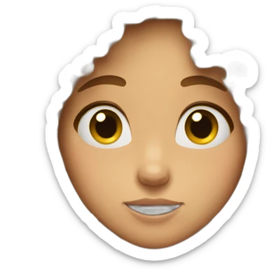 girl with curly hear breath out sticker