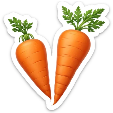 Create a carrot with a bend and a curve  sticker