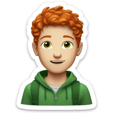 red-haired boy with freckles and green eyes sticker