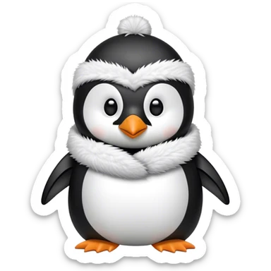 Pinguin wearing ski mask sticker