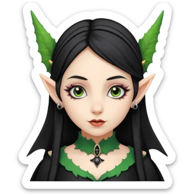 Goth girl Halloween with elf ears  sticker