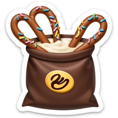 Bag of Hersheys chocolate dipped pretzels  sticker