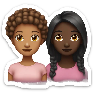 a brown skin girl with hair and a darkskin girl with hair sticker