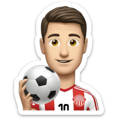 Lewandowski avec un ballon de foot sticker