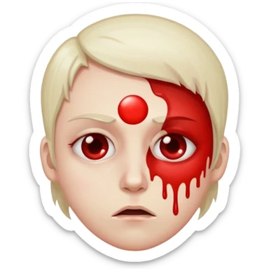 face with bloodshot eyes, tired or stressed expression sticker