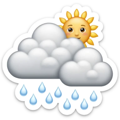 clouds with some snow showers and a tiny sun sticker