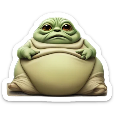 Jabba the Hutt from Star Wars with a laptop sticker