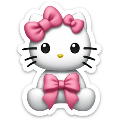 Hello kitty with a bow sticker