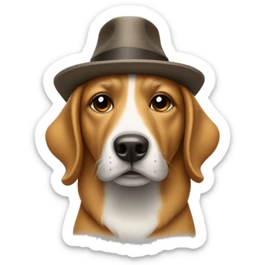 dog with a hat on sticker
