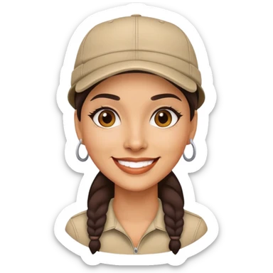 stylish latin-american woman wearing a cap and smiling sticker