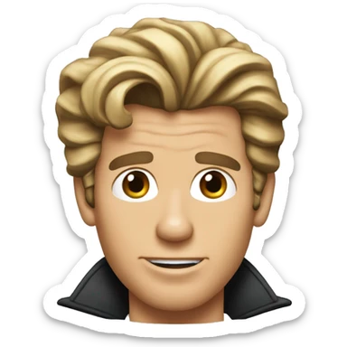 Jeff conaway grease with hair curled on forehead  sticker