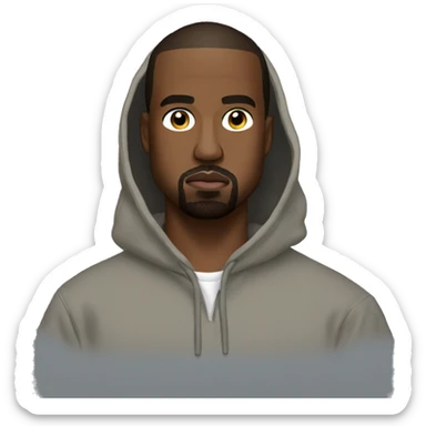kanye west wearing yeezy hoodie sticker