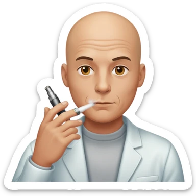 Bald man vaping sticker