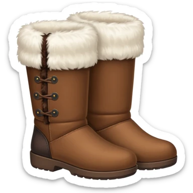 A pair of soft fur boots with contrasting darker cuffs.










 sticker