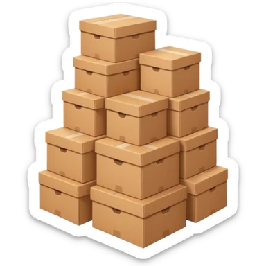 gigantic pile of cardboard boxes, 100 of them  sticker