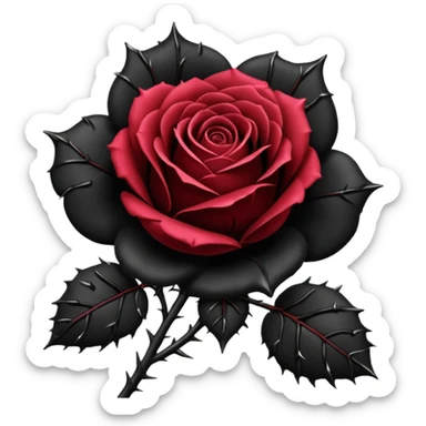 Gothic WhatsApp Emojis Like a black Rose  sticker