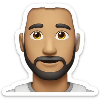 Hombre joven sin pelo con barba sticker