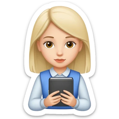 girl with notebook sticker