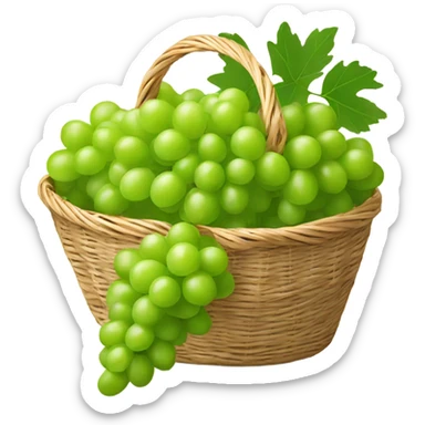 Basket of green grapes sticker
