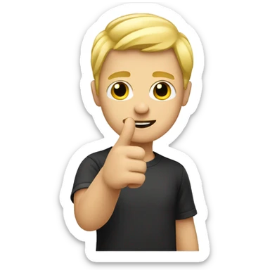 Blonde male emoji with a hand pointing at itself  sticker