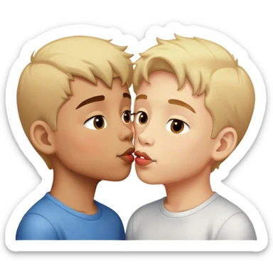 two boys kissing  sticker