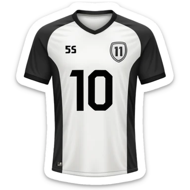 White and black soccer jersey with number 1 sticker
