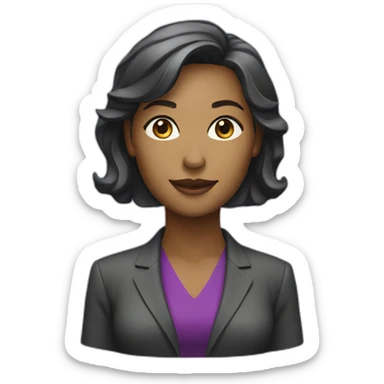 business woman purple icon sticker