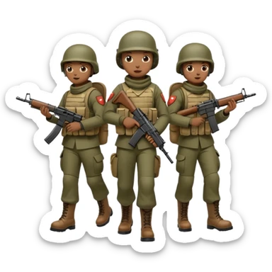 Marching soldiers with m16a4s rifles sticker