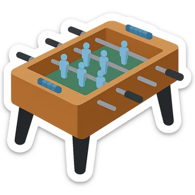 minimal flat icon of table football, simple shapes, bold colors sticker