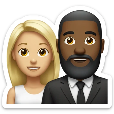 Black bearded man and short blonde black woman sticker